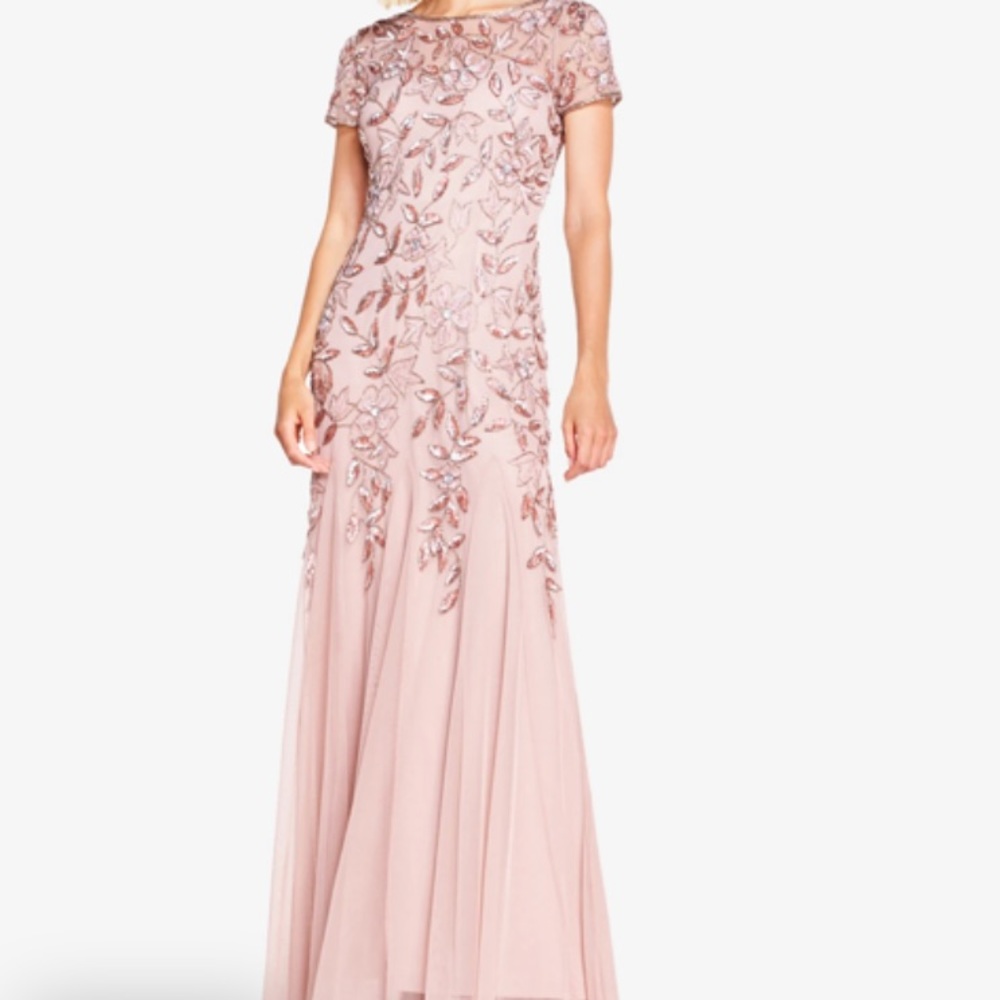 Adrianna Papell Blush Floral Maxi Dress